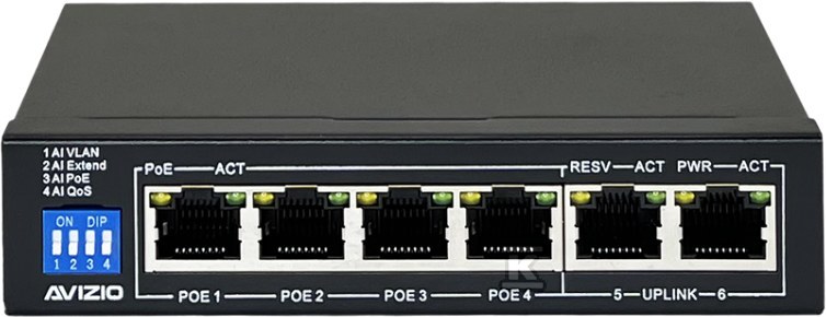 Nem menedzselt kapcsoló 6 x RJ45 - 4 - AV-SU4MP2M