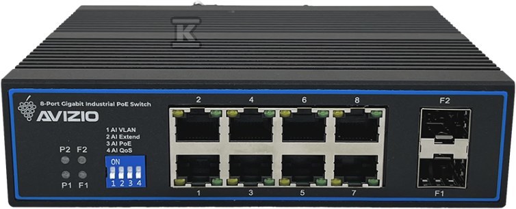 Switch industriale non gestito 10xRJ45 - AV-SU8GP2FI