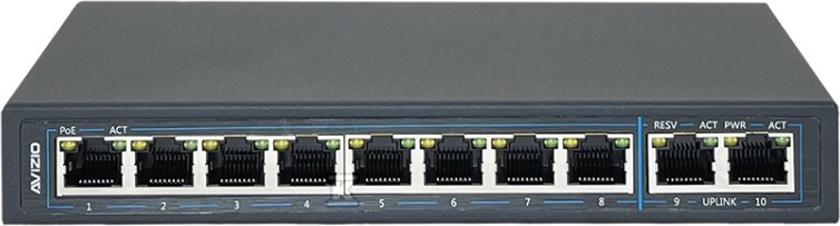 Unmanaged Switch 10xRJ45 – 8 RJ45-Ports - AV-SU8MP2G