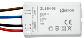 Prisadený LED zdroj 14V, DC, 8W, - ZL14N-08