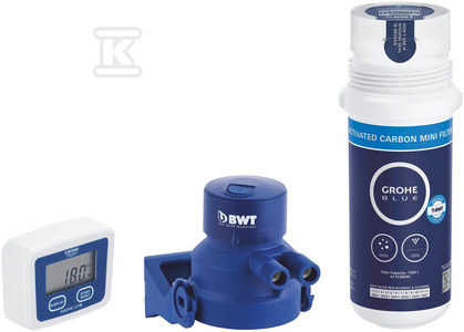 Zestaw z mini filtrem z węglem aktywnym, wydajność 1500 l Grohe Blue