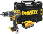 Wiertarko-Wkrętarka udarowa DEWALT XR 18V bezszczotkowa, 2-biegowa, moment 70Nm, 1 Akumulator 1.7Ah POWERSTACK, ładowarka i walizka TSTAK DCD796E1T-XJ