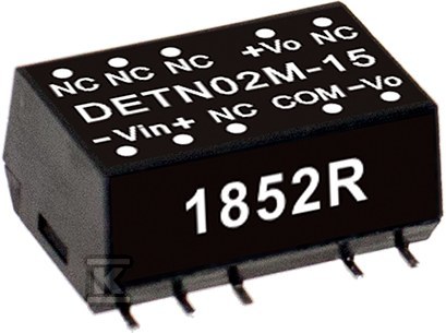 Moduł DC/DC 2W 12V±10%/ ±15V ±0.067A - DETN02M-15