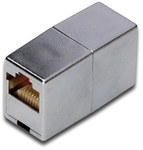 Adapter (przelotka) RJ45-RJ45, kat.5e, ekranowany, srebrny (nikiel)