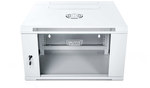 Мережева шафа настінна 19" 6U rack 600x550, двері скло, сірий, розділена, зібрана, 60kg