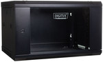 Szafa sieciowa wisząca 19" 4U rack 600x450, drzwi szyba, czarny, niedzielona, niezłożona, 60kg