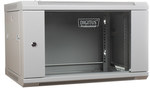 Szafa sieciowa wisząca 19" 6U rack 600x600, drzwi szyba, szary, niedzielona, niezłożona, 60kg