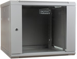 Szafa sieciowa wisząca 19" 9U rack 600x450, drzwi szyba, szary, niedzielona, niezłożona, 60kg