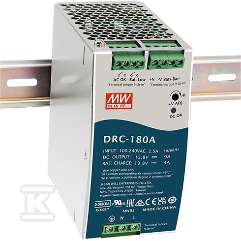 Power supply 180W 27.6V 6.5A, 27.6V 2A - DRC-180B