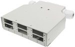 Fiber optic distribution box for DIN rail 6xSC duplex with ALANTEC front plate