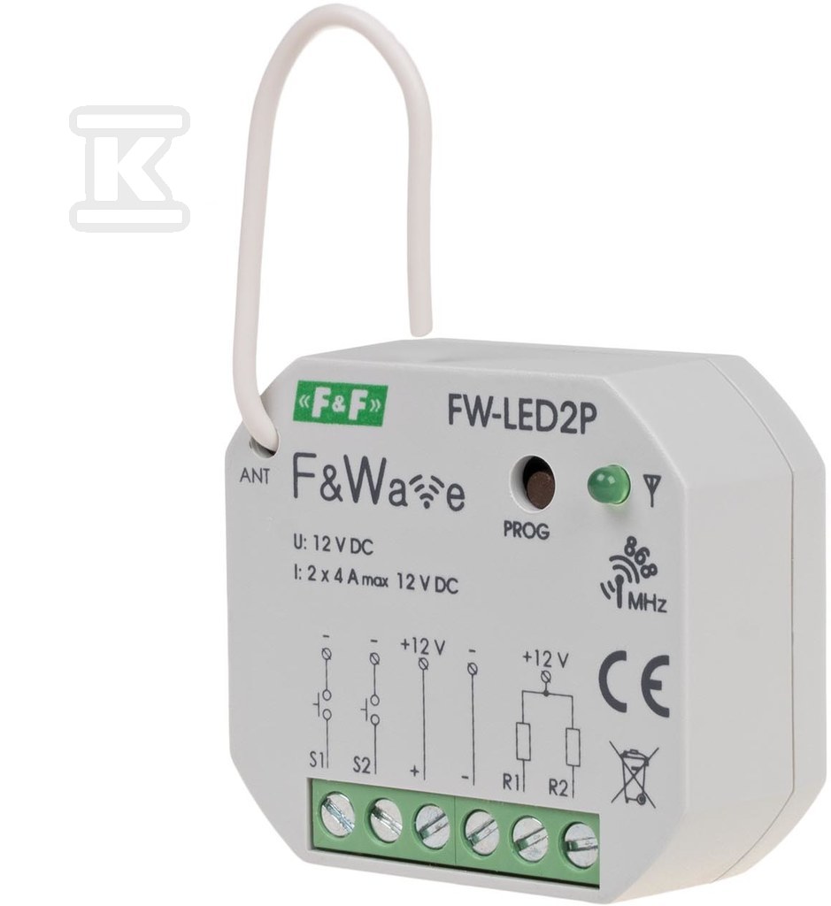 Двоканальний радіодрайвер LED 12V - PDT - FW-LED2P