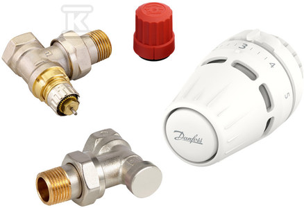 Danfoss Thermostatset mit Regus RA-Kopf, Mutter +RA-N+RLV-S 15 Winkel