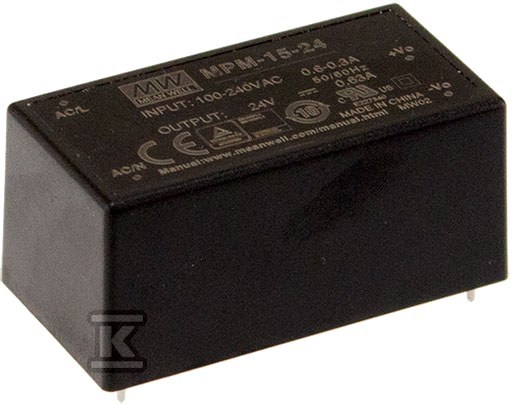 Zasilacz medyczny 15W 15V 1.0A - MPM-15-15