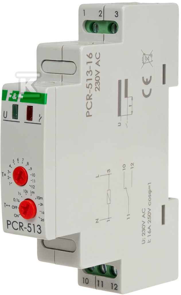 Reversibles Zeitrelais, Kontakte: 1 - PCR-513-16