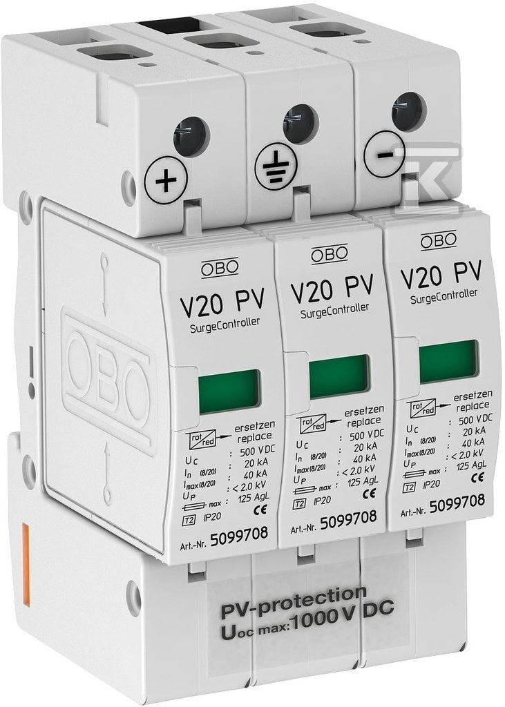 Ogranicznik przepięć 1000Vdc typ V20-C - 5094608