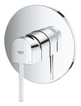 GROHE Plus Одноважільний змішувач для керування одним водяним отвором, хромований, кріплення на стіну впритул, керамічна головка 46 мм, металева розетка, металевий важіль