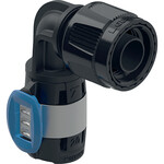 Kolano przejściowe Geberit FlowFit 90° z adapterem MasterFix: Materiał=PPSU, d=16mm, RpMF=1/2''
