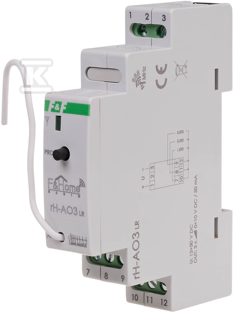 Radio module of analog outputs 12÷30v - RH-AO3-LR