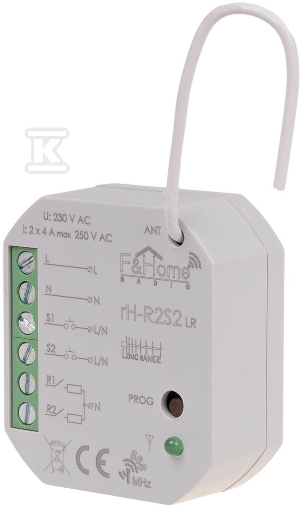 Dvojitý reléový rádiový modul - dlhý - RH-R2S2-LR