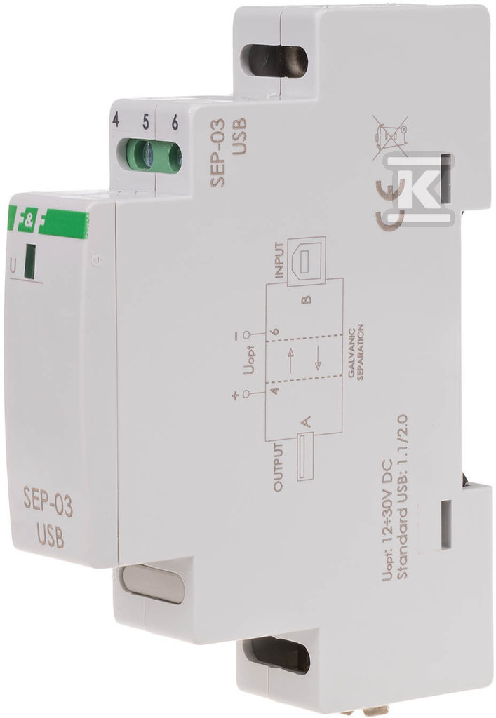 USB oddeľovač / zosilňovač, 1 modul 5V - SEP-03USB