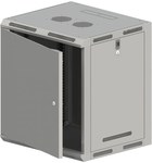 Zidni ormar 19" 12U 600x500, nepodeljen, jednokrilna metalna vrata, pun zadnji poklopac, pokretni perforirani bočni poklopci, siva boja, 4 grede, FLAT PACK ALANTEC