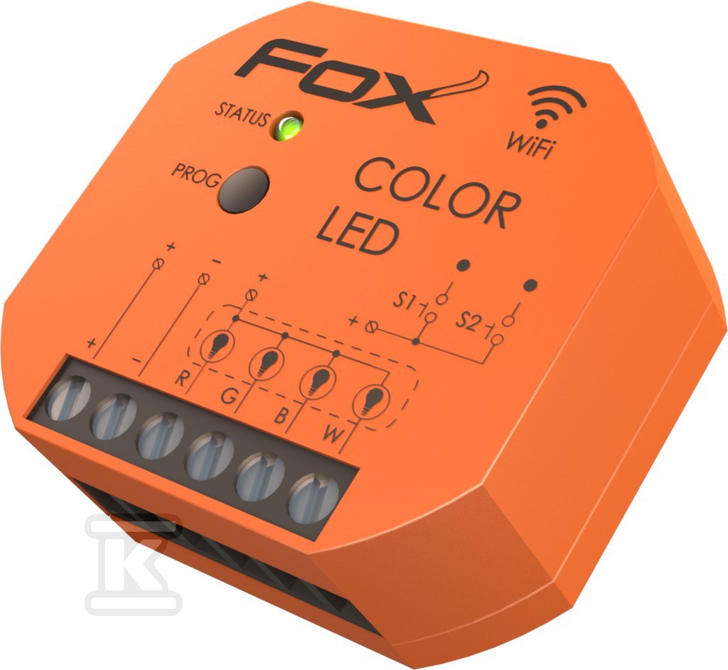 STEROWNIK OŚWIETLENIA KOLOROWEGO F&F (RGBW) LED 12/24V Wi-Fi Color LED FOX WI-RGBW-P