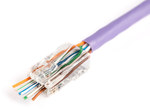 Wtyk RJ45 (8P8C) przelotowy, kat.6, nieekranowany, AWG 26-24, opakowanie 100 szt.