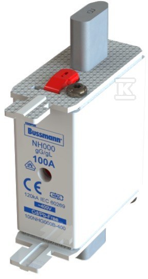 Fuse link NH000 20A 400V GL/GG double - 20NHG000B-400