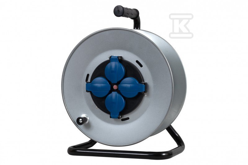 Rozgałęźnik na bębnie metalowym MIDI - 290 4x230V IP44 + termik ONNLINE 14569FR