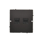 Подвійне комп'ютерне гніздо RJ45 категорії 5e (модуль). Монтаж гнізда на шурупи до підрозетника, колір: чорний