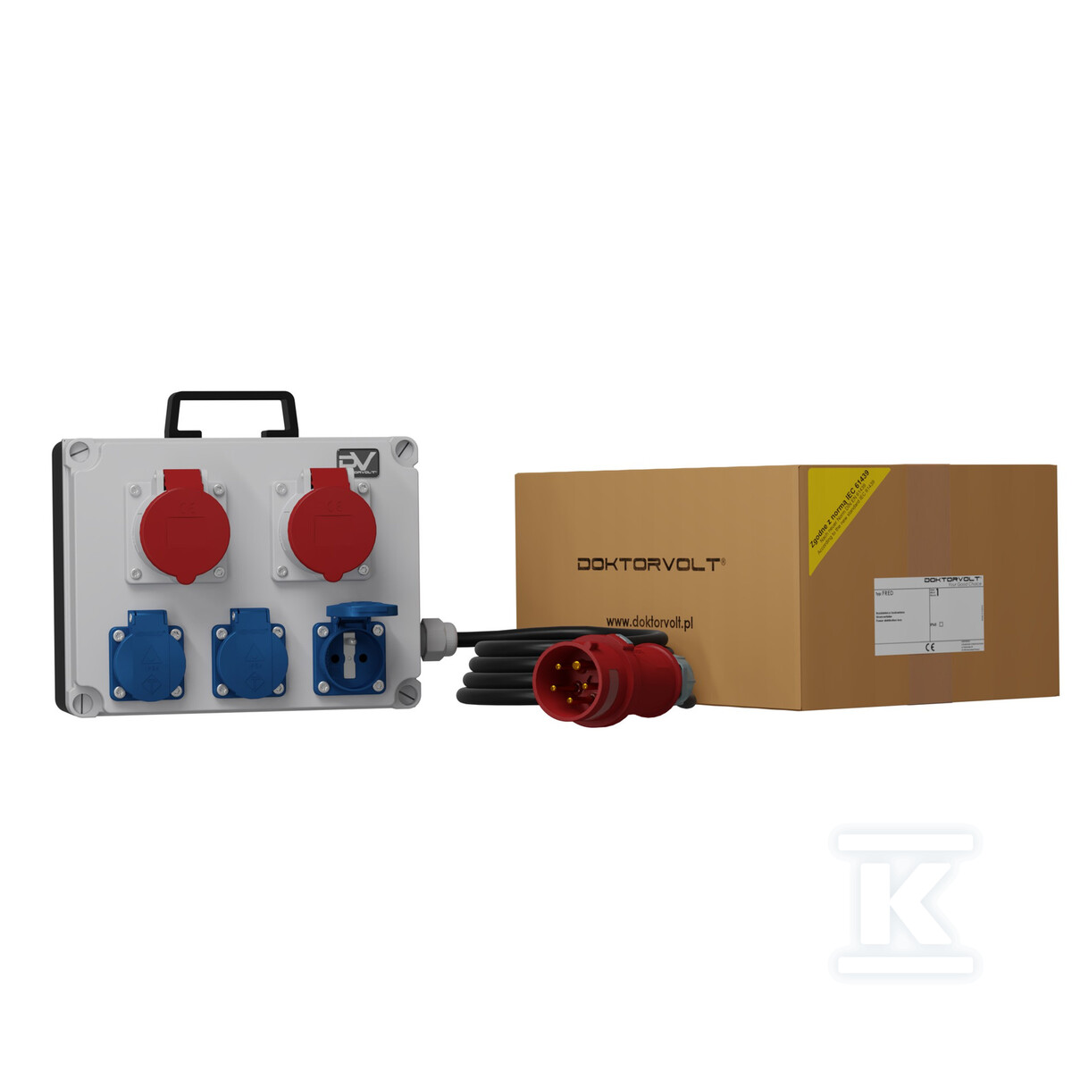 Építési elosztó kábellel, FRED 2x16A - DV-6787-F