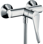 Jednouchwytowa bateria prysznicowa HG Focus Care z długim uchwytem 12,1 cm, natynkowa, Chrom