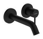 Jednouchwytowa bateria umywalkowa HG Tecturis S EcoSmart+ z wylewką 16,5 cm, ścienna, podtynkowa, Czarny Matowy