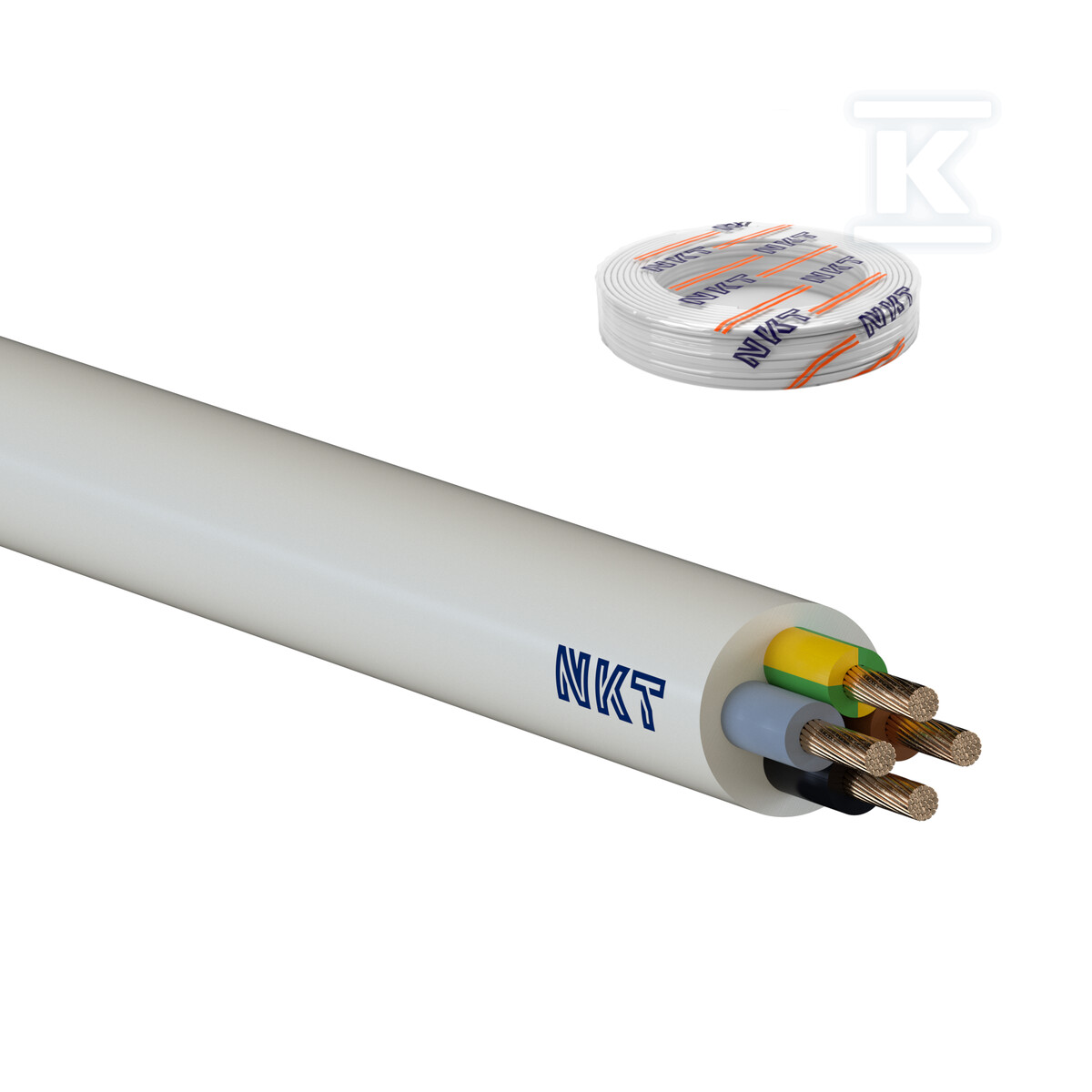 Ohebný kabel H05VV-F 4G0,75 bílý. - 160063003C0100