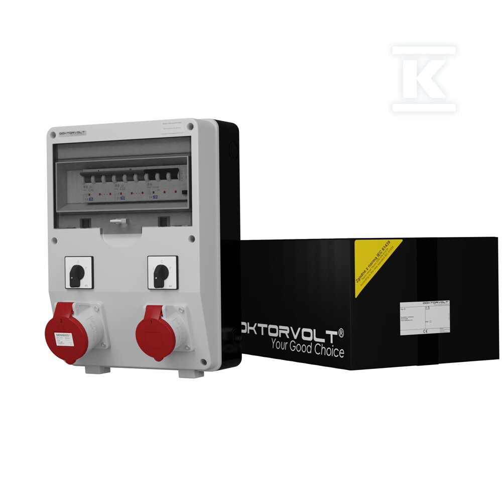 Építkezési elosztó két TD-S/FI 32A 16A - DV-6053-D