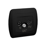 Антеноне гніздо R-TV-SAT кінцеве. Може бути використане як кінцеве гніздо для наскрізних гнізд R-TV-SAT: чорний матовий, AKORD