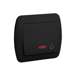 Кнопка дзвінка з підсвічуванням 10AX, 250V~, гвинтові клеми: чорний матовий, AKORD