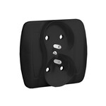 Подвійна розетка з заземленням, Σ16A, 250V~, гвинтові затискачі: чорний матовий, AKORD