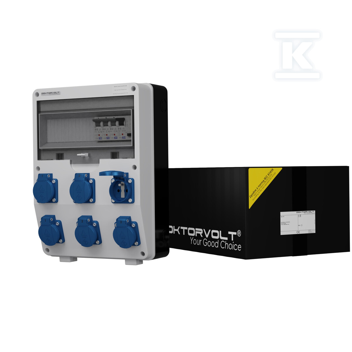 Építési elosztó TD-S/FI 6x230V Mennekes - DV-0618-F