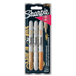 Перманентний маркер Sharpie Matallic 1.0 мм 3 кольори: золото, срібло, коричневий (футляр / блістер) /3пачка/