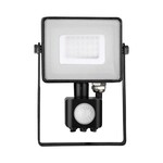 Naświetlacz LED V-TAC 30W SAMSUNG CHIP czujnik ruchu funkcja cut-OFF czarny VT-30-S-B 3000K 2400lm 5 lat gwarancji