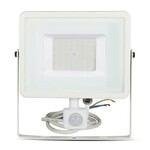 Naświetlacz LED V-TAC 50W SAMSUNG CHIP czujnik ruchu funkcja cut-OFF biały VT-50-S-W 3000K 4000lm 5 lat gwarancji