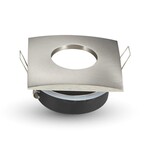 Oczko V-TAC aluminiowe odlew szczelne z szybą IP54 GU10 kwadrat 84x84mm satyna VT-787SQ-SN