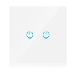 Włącznik szklany smart WI-FI V-TAC podwójny biały Amazon Alexa Google Home Nest VT-5004