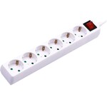 Przedłużacz 6 gniazd z włącznikiem V-TAC (3G 1.5MM2 X 5M) biały VT-1116