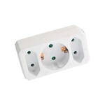 Rozgałęźnik 3x (2+1) 2x euro 10A 1 x 10/16A 250V V-TAC biały VT-1005