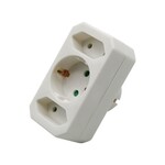 Rozgałęźnik 2 wtyczki płaskie 2.5A i 1 gniazdo 16A white V-TAC VT-1053