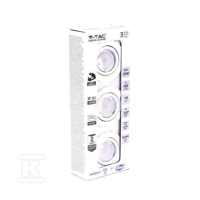 Zestaw oczek 3x5W GU10 białe V-TAC - 8883