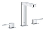 GROHE Plus Змішувач для раковини на три отвори, 2 ручки, розмір M, хром, обмежувач потоку 5,7 л / хв, керамічна головка 2x1/2", 90 °, регульований аератор