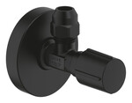 Zawór kątowy - oznakowanie neutralne, gwint zewnętrzny 3/8", metalowa rozeta O 55 mm, czarny mat